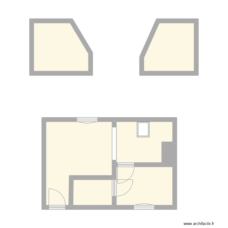 ROUZEY - ROUEN. Plan de 7 pièces et 33 m2