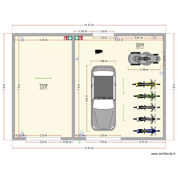 Garages. Plan de 