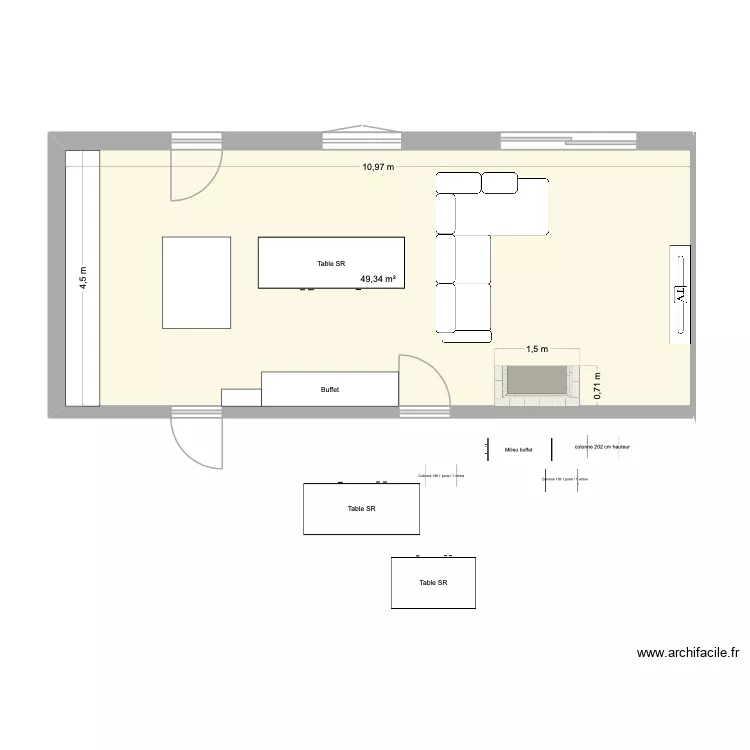 salon. Plan de 1 et 49 m² salon. Plan de 1 et 49 m²