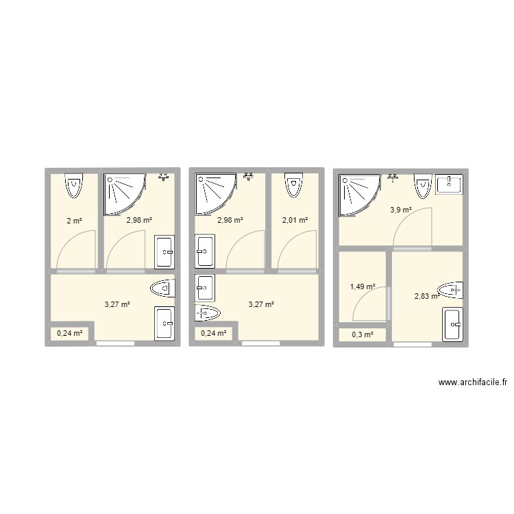 r+3. Plan de 12 pièces et 26 m2