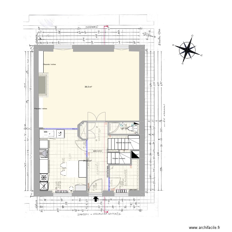 Maison Labouly - Plan APD. Plan de 4 pièces et 72 m2