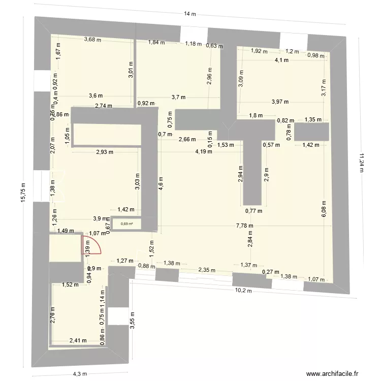 plan vierge. Plan de 2 et 142 m² plan vierge. Plan de 2 et 142 m²