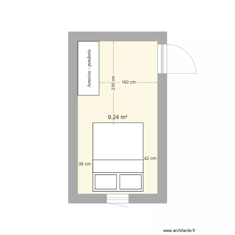 Guillaume Uner - Chambre / Cuisine. Plan de 