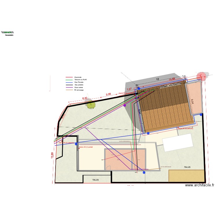 MASSE PROJET RESEAUX. Plan de 4 pièces et 159 m2