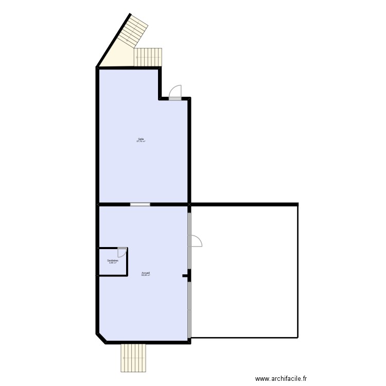 Bibliothèque. Plan de 3 pièces et 120 m2