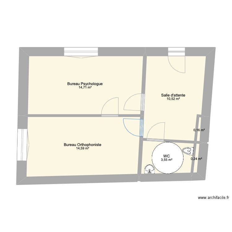 Annexe CR 2. Plan de 6 pièces et 44 m2