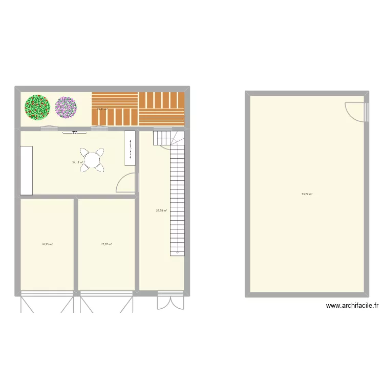 Cho3ba. Plan de 6 et 174 m² Cho3ba. Plan de 6 et 174 m²