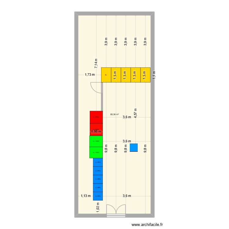 Plan vu dessus laverie le soler. Plan de 0 pièce et 0 m2