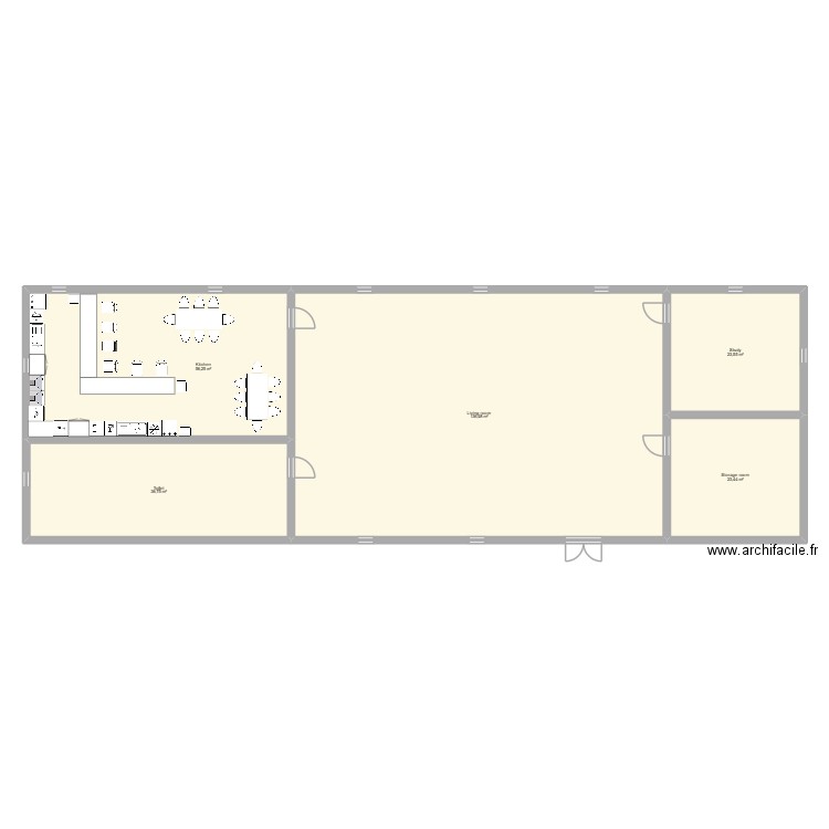 Kitchen. Plan de 5 pièces et 276 m2