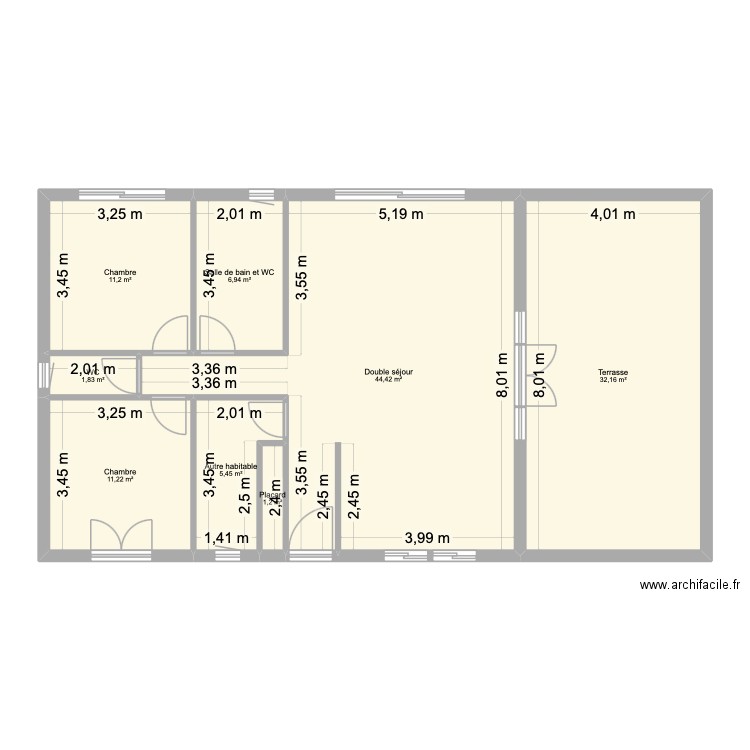 Hidalgo. Plan de 8 pièces et 114 m2