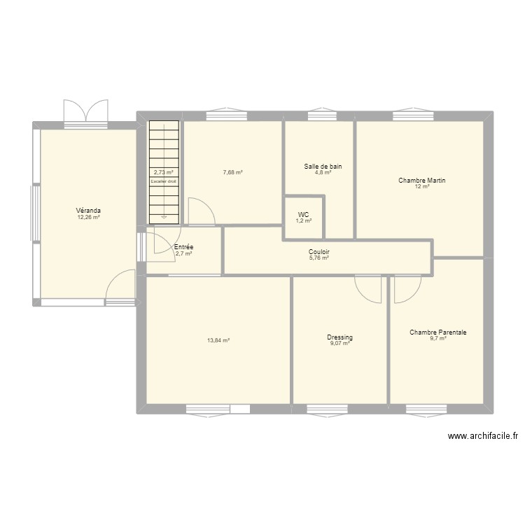 bec. Plan de 0 pièce et 0 m2
