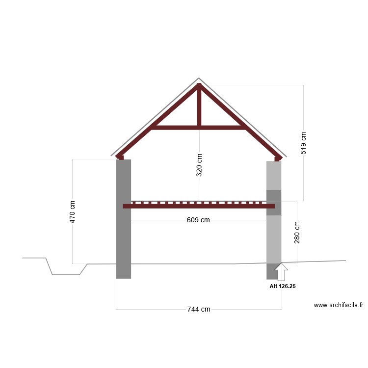 Plan de Coupe 2. Plan de 0 pièce et 0 m2