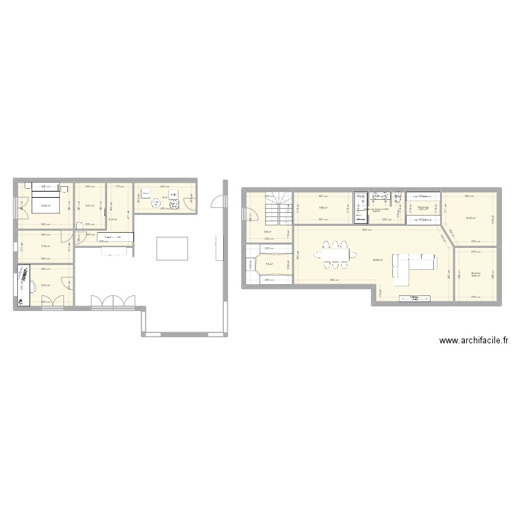 Maison. Plan de 14 pièces et 154 m2