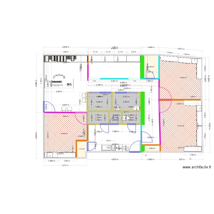 cabinet alves. Plan de 11 pièces et 56 m2