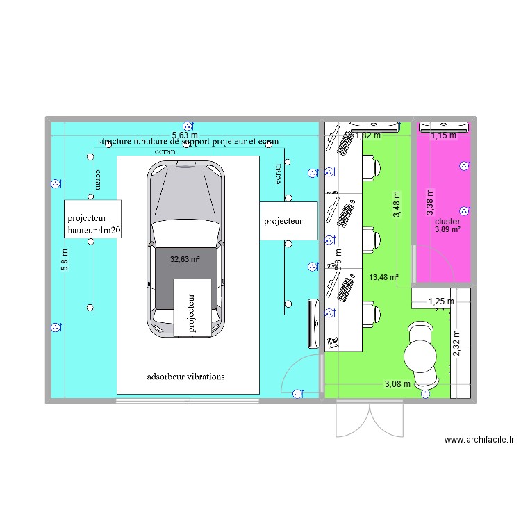 simu1. Plan de 3 pièces et 50 m2
