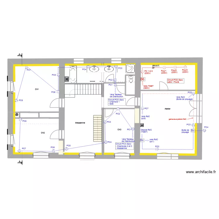 Etage_El&egrave;ctricit&eacute;_Prise_V3. Plan de 