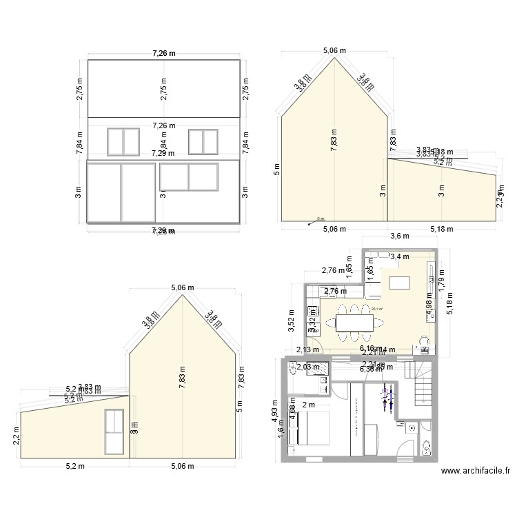 belec 4. Plan de 1 pièce et 26 m2