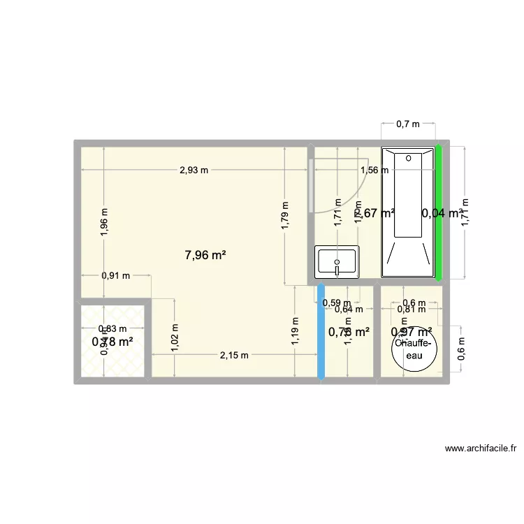 ARNAUD BAIGNOIRE. Plan de 6 pièces et 13 m²