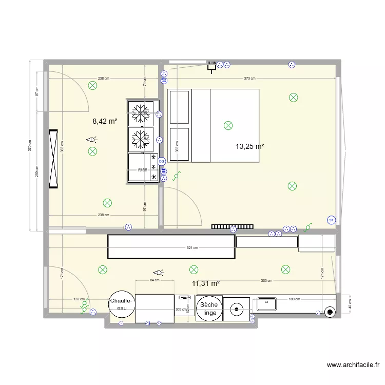 Travaux garage. Plan de 