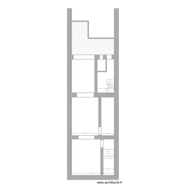 Li&eacute;geois 65 Rez Jardin de Fait. Plan de 8  et 69 m²