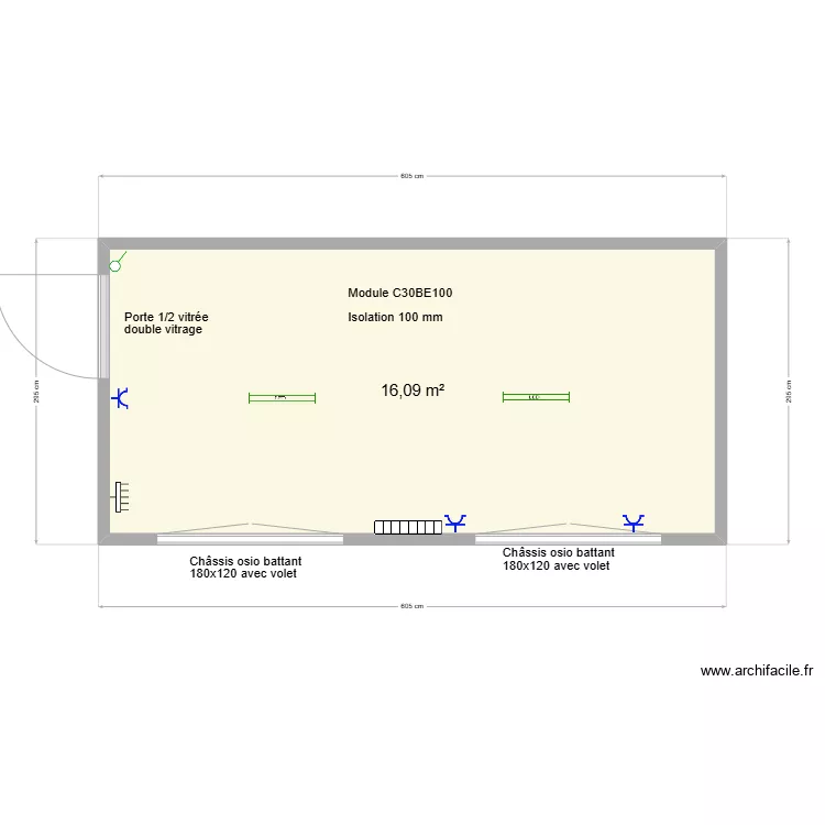 Plan module C30 BE 100/  600x300 Mcbride. Plan de 