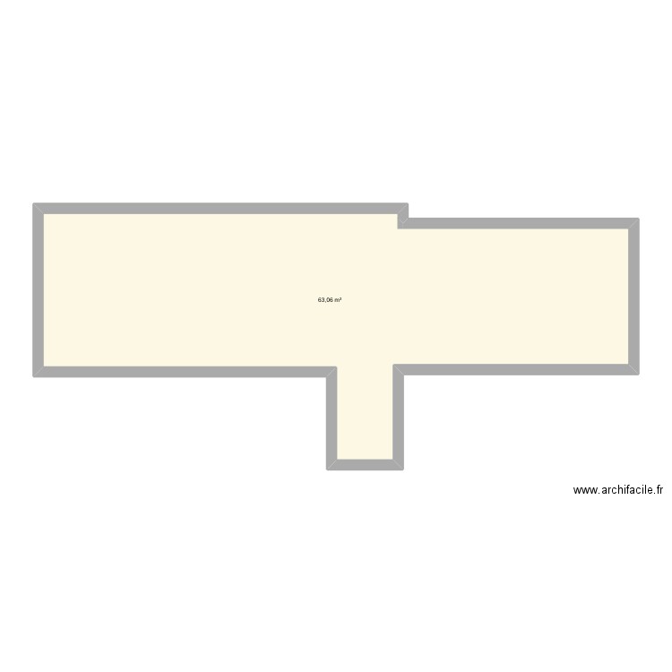 Les noes. Plan de 1 pièce et 63 m2