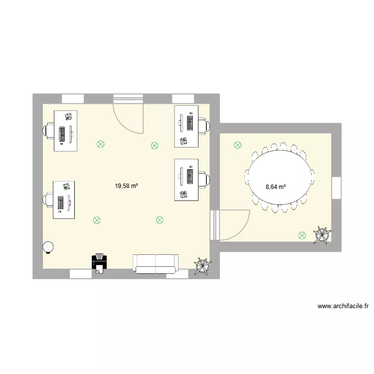 plan 2. Plan de 2  et 28 m²