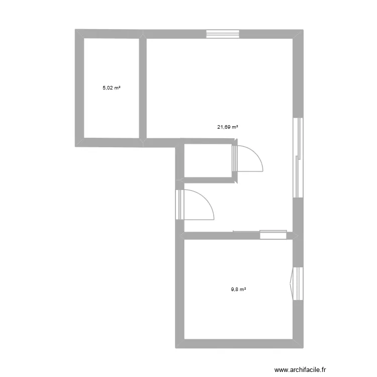 Manil 15. Plan de 3  et 37 m²