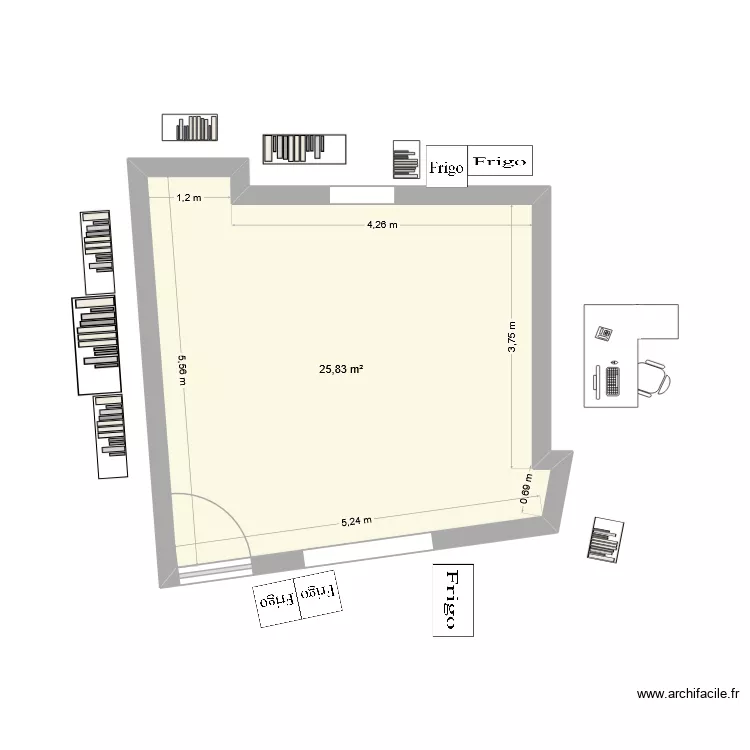nos saveurs paysannes. Plan de 1 Pièce et 26 m² nos saveurs paysannes. Plan de 1 Pièce et 26 m²