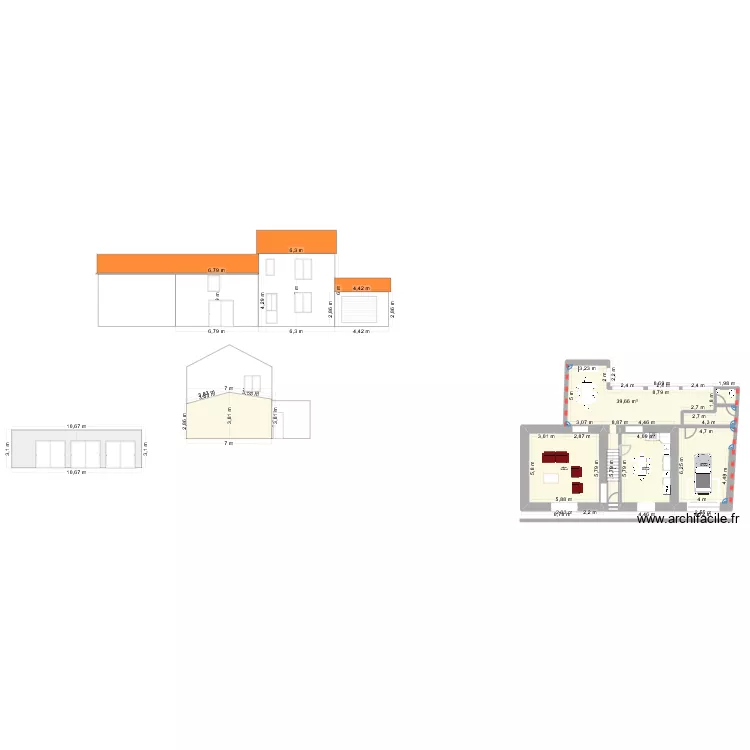 maison apr&egrave;s trx. Plan de 18 pièces et 341 m²