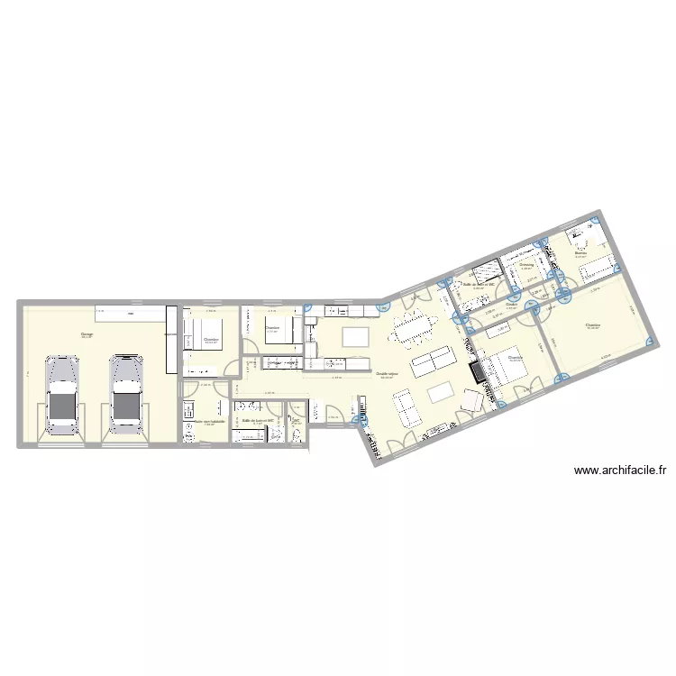 Cambremer plain-pied 140 m&sup2;. Plan de 13  et 213 m²