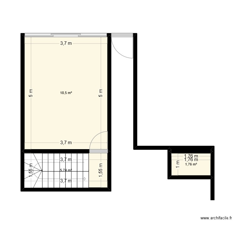 Revision. Plan de 8 pièces et 64 m2