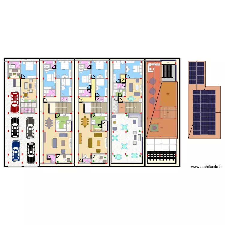 8/25 trois chambres. Plan de 