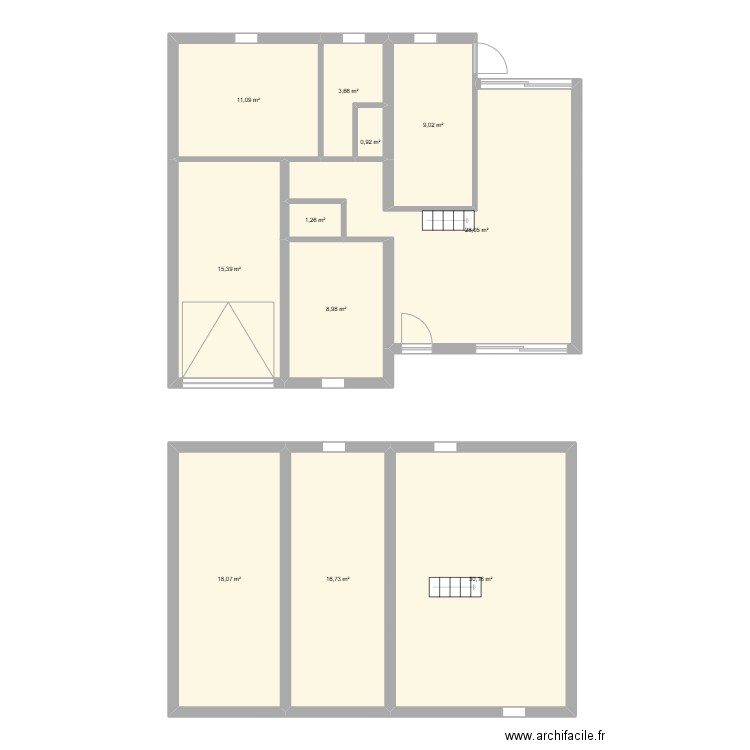 impasse couteauxs. Plan de 11 pièces et 143 m2