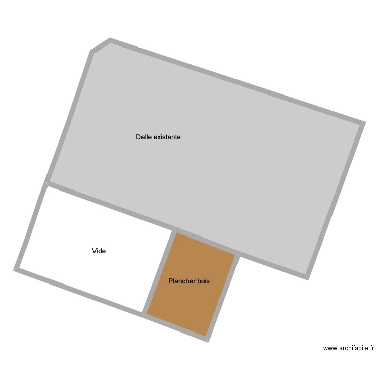 Emprise au sol . Plan de 3 pièces et 234 m2