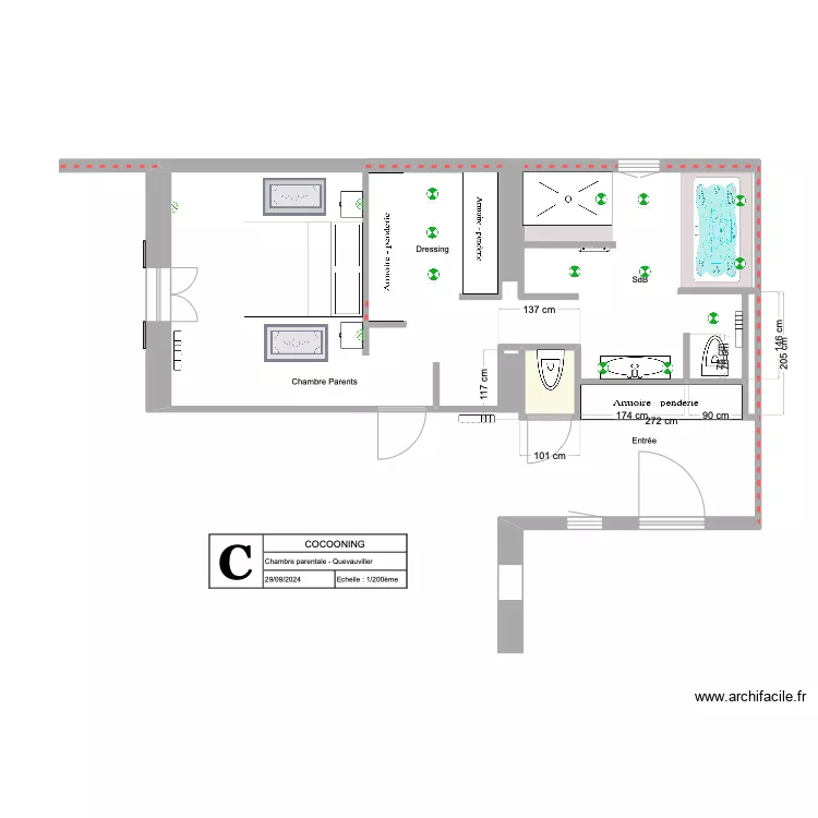 Chambre parentale 3. Plan de 