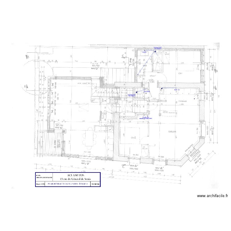 PLAN EU ETAGE 1 ind B. Plan de 0 pièce et 0 m2
