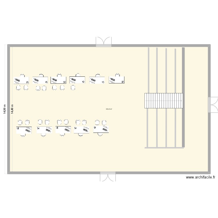Salle polyvalent Provence. Plan de 1 pièce et 333 m2