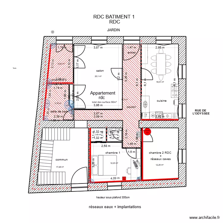 RDC Bâtiment 1 + aménagement + doublage + elecT4 08/2026. Plan de 11 et 111 m² RDC Bâtiment 1 + aménagement + doublage + elecT4 08/2026. Plan de 11 et 111 m²