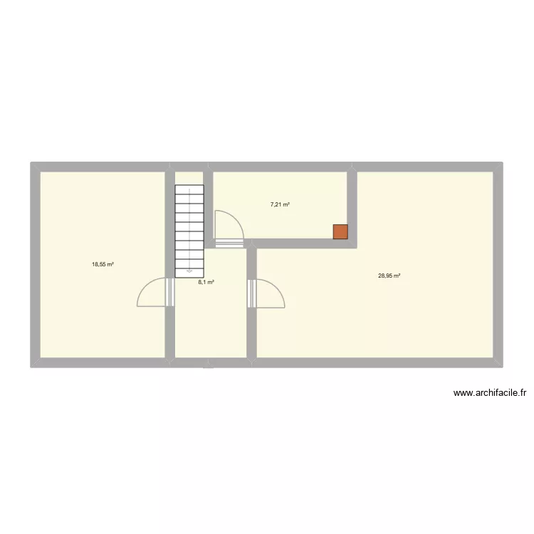 2eme étage. Plan de 4 Pièces et 63 m² 2eme étage. Plan de 4 Pièces et 63 m²