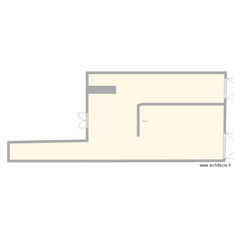 Exterieurs Champagne. Plan de 1 pièce et 179 m2