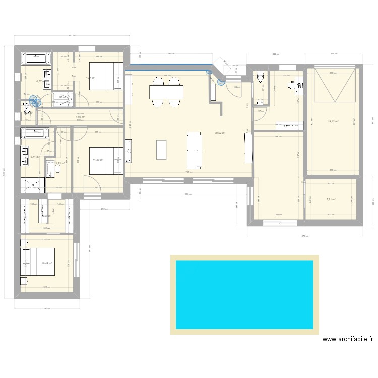 orange coudoulet extention 2. Plan de 12 pièces et 161 m2