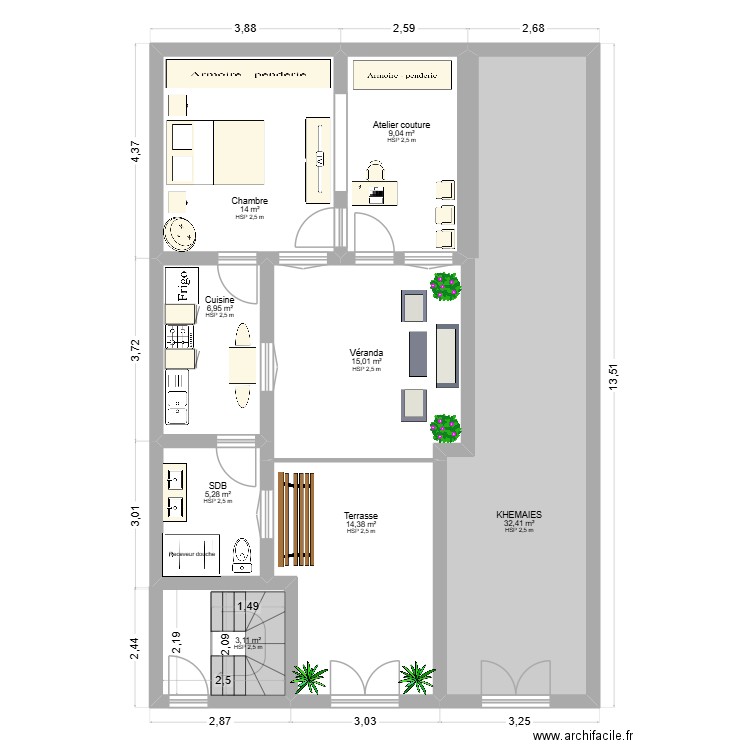 PLAN FINI AYCHOUCHA. Plan de 29 pièces et 516 m2