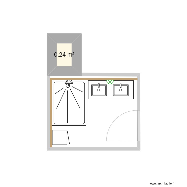 sdb. Plan de 1 pièce et 0 m2