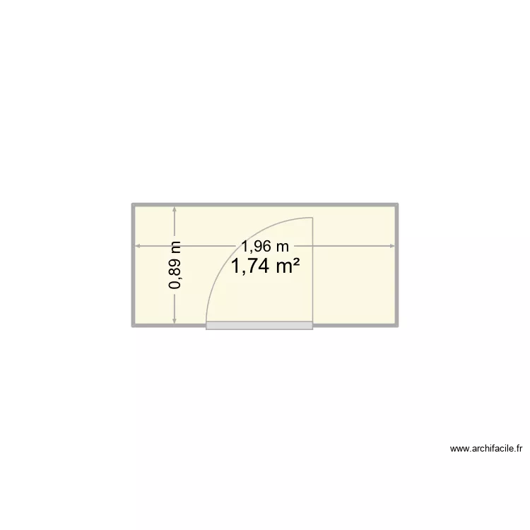 CouloiR. Plan de 1 pièce et 2 m²