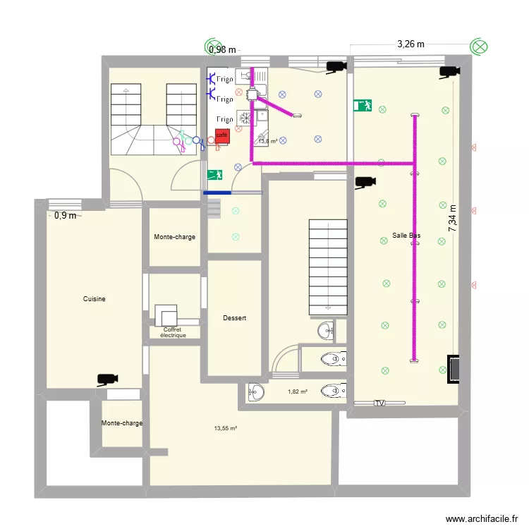 Ni&eacute;lard_&eacute;lectricit&eacute;. Plan de 13 Pièces et 107 m²