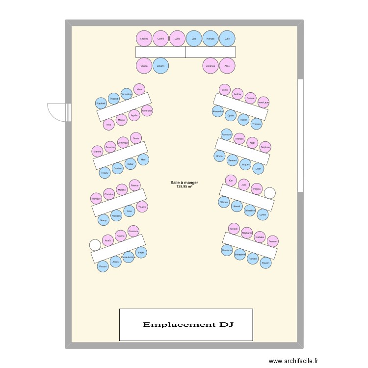 Plan table mariage. Plan de 0 pièce et 0 m2