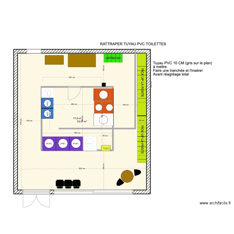 Plan Urrugne. Plan de 2 pièces et 90 m2