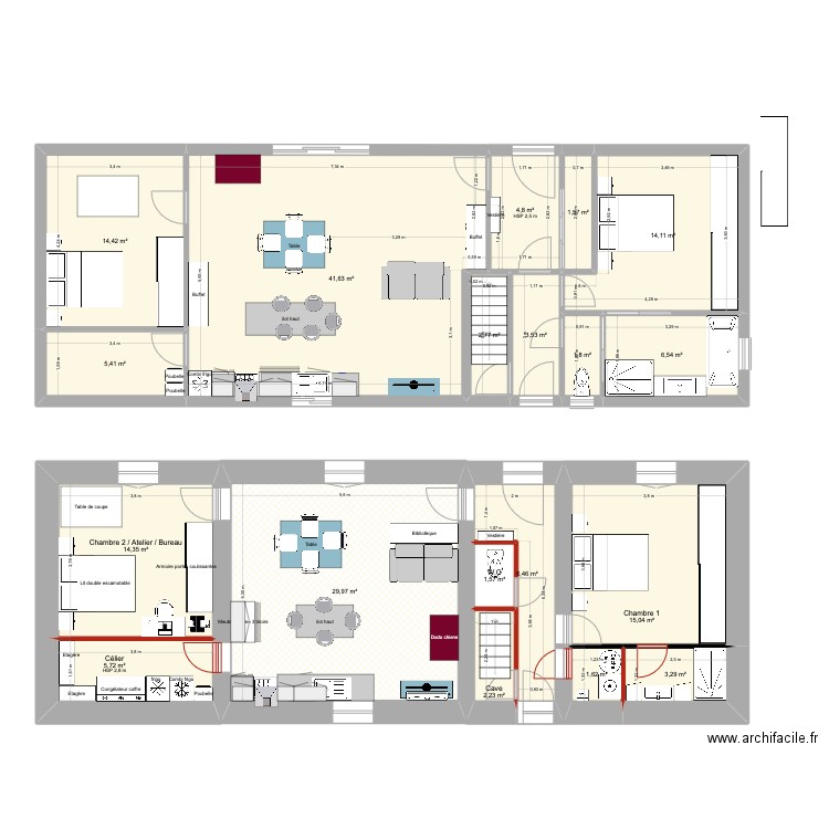 Conglens 1. Plan de 19 pièces et 177 m2