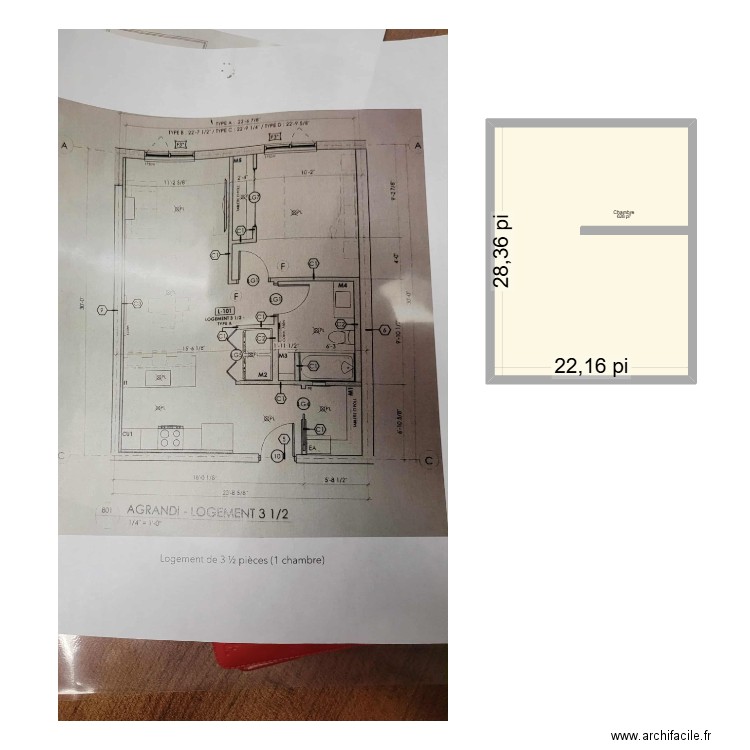 planalma. Plan de 1 pièce et 58 m2